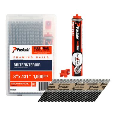 Paslode 3 In. x .131 In. Brite Fuel+Nail Combo Pack Smooth
