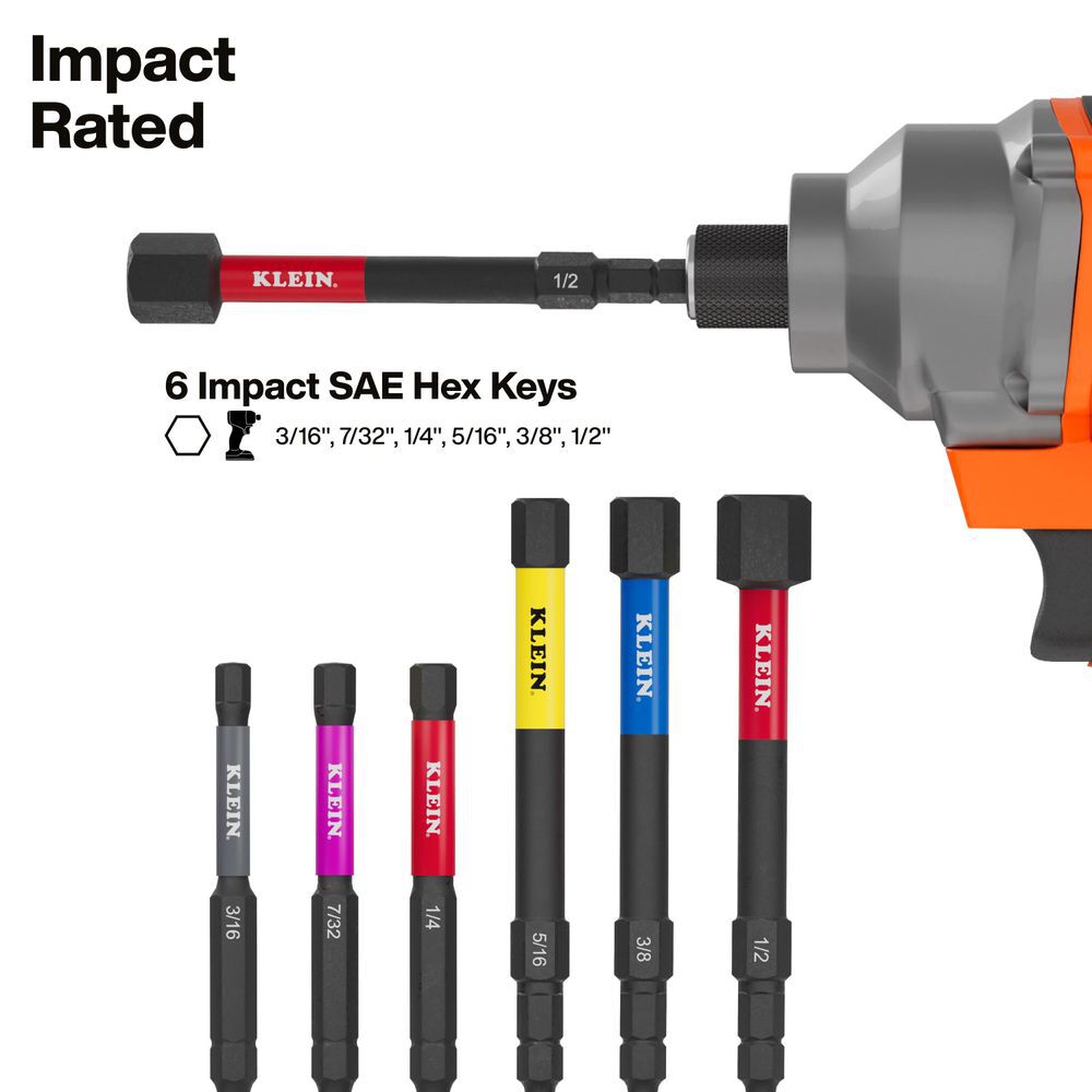 Klein Tools Extended Reach Impact Folding Hex Key Set SAE 12 Pieces, large image number 4