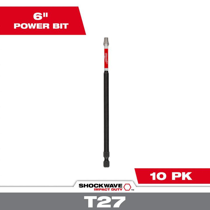 Milwaukee SHOCKWAVE 6 in. Impact Torx T27 Impact Driver Bit 10PK