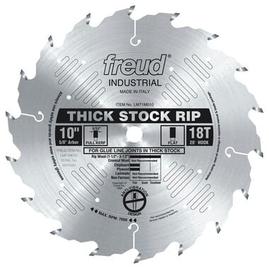Freud 10 In. x 18T Thick Stock Rip Blade, large image number 0