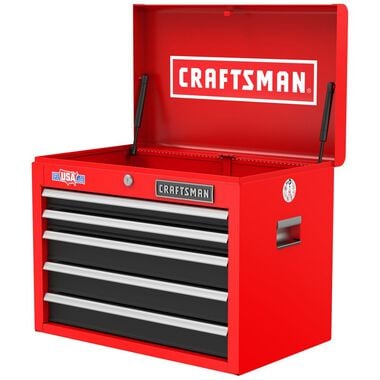 CRAFTSMAN S2000 26 Inch 5-Drawer Metal Tool Chest, Red