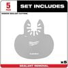 Milwaukee OPEN-LOK MUSHROOM SEALANT SCRAPER BLADE 5PK, small image number 2