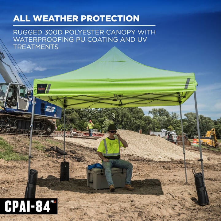 Ergodyne 10 Ft x 10 Ft Heavy Duty Pop-Up Tent Hi-Vis Green, large image number 5