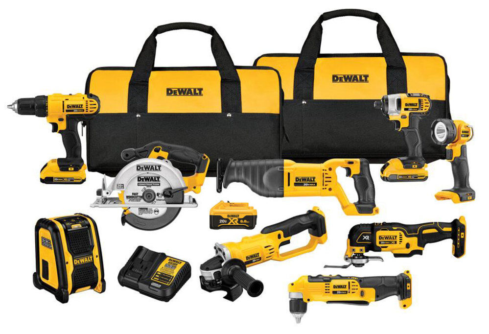 DEWALT 20V Max 9 Tool Combo Kit with Batteries & Charger Bundle, large image number 1