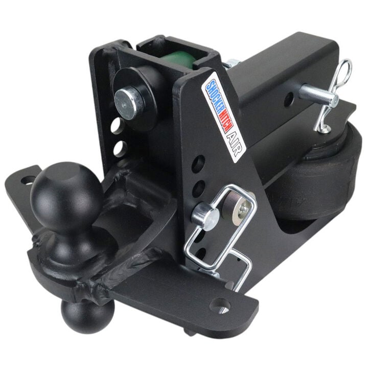 Shocker Hitch 14K 2 1/2 Inch Max Black Air Receiver Hitch & Black Combo Sway Bar Tab Ball Mount 2 Inch & 2 5/16 Inch Hitch Balls, large image number 1