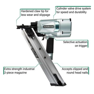 Metabo HPT 3-1/4in Clipped Head Paper Collated Framing Nailer, large image number 2