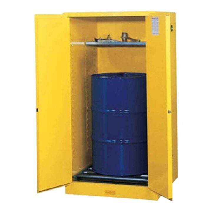 Justrite 55 Gallon Yellow Steel Manual Close Flammable Cabinet