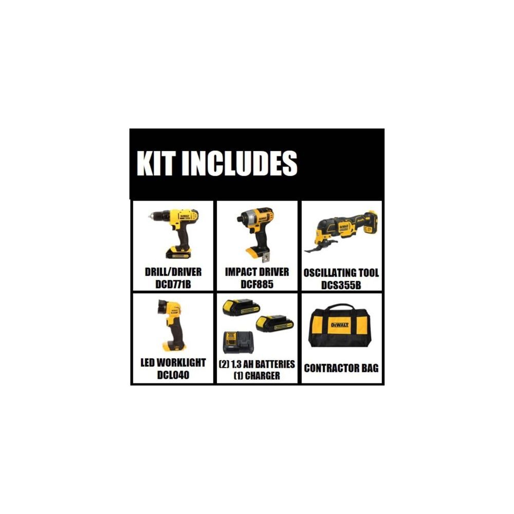 DEWALT 20V MAX 4pc Cordless Combo Kit DCK444C2 Acme Tools
