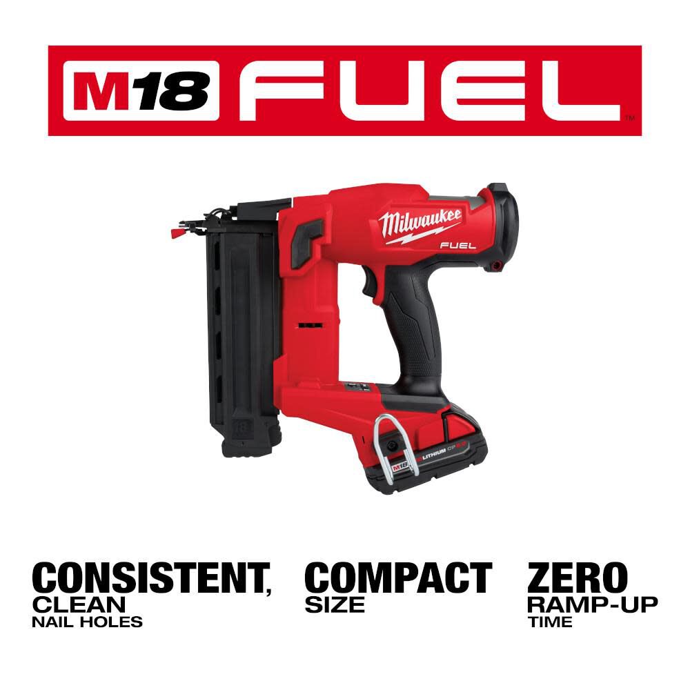Milwaukee M18 FUEL 18 Gauge Brad Nailer Kit, large image number 4