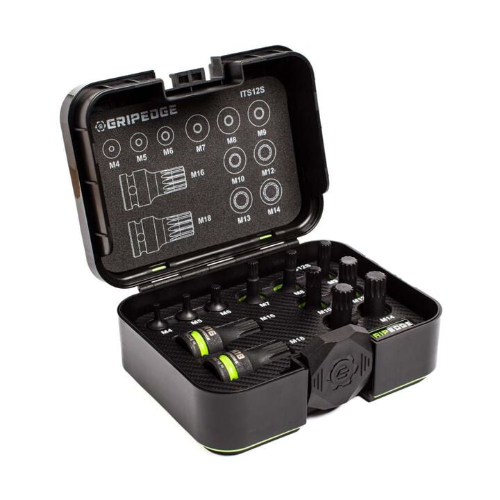 GripEdge Tools Rounding Prevention Technology Standard Impact Triple Square Driver Set 12 Pieces, large image number 1