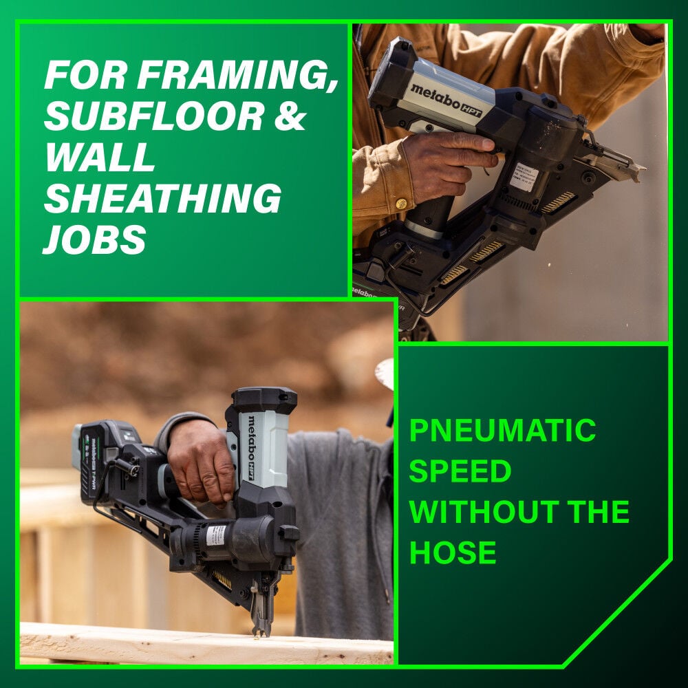 Metabo HPT Cordless Pneumatic 18V 30 Degree Paper Strip Framing Nailer Kit, large image number 5