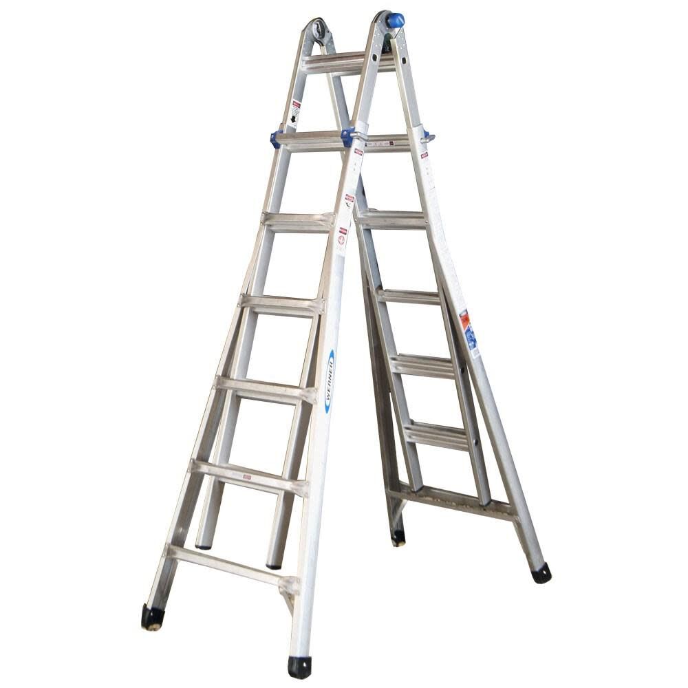 Werner 26-ft Aluminum 300-lb Telescoping Type IA Multi-Position Ladder, large image number 1