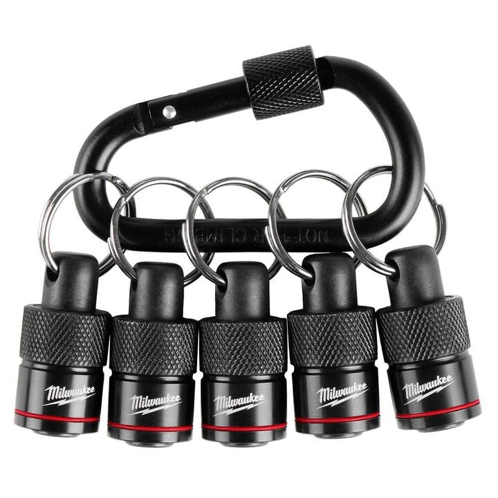 Milwaukee 4PC Solid Wire Stripper Set, Quick-Twist Wire Connector Socket, and 5PC Bit Holder with Carabiner, large image number 2