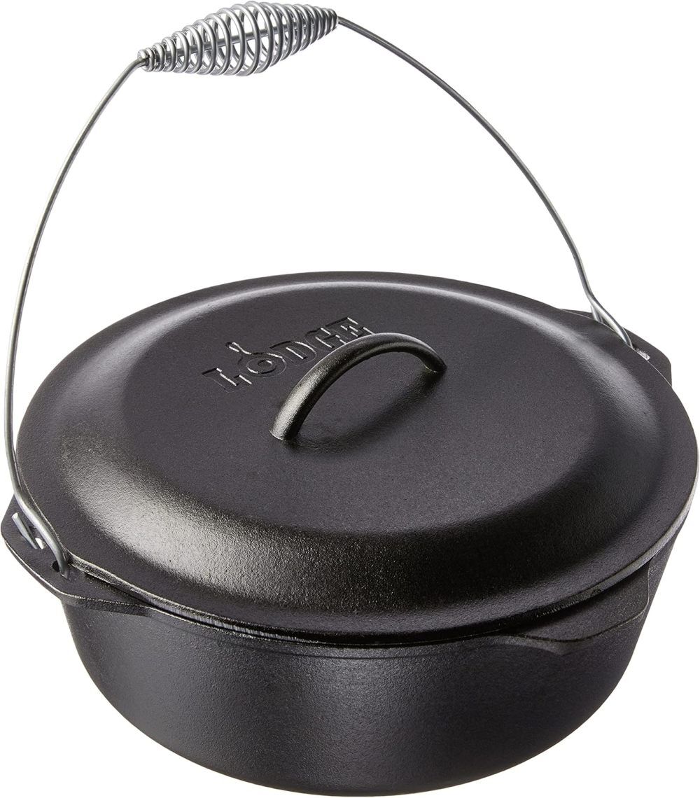 Lodge Cast Iron 9 Qt 12 7/8 Inch Black Cast Iron Camp Dutch Oven – L12D03