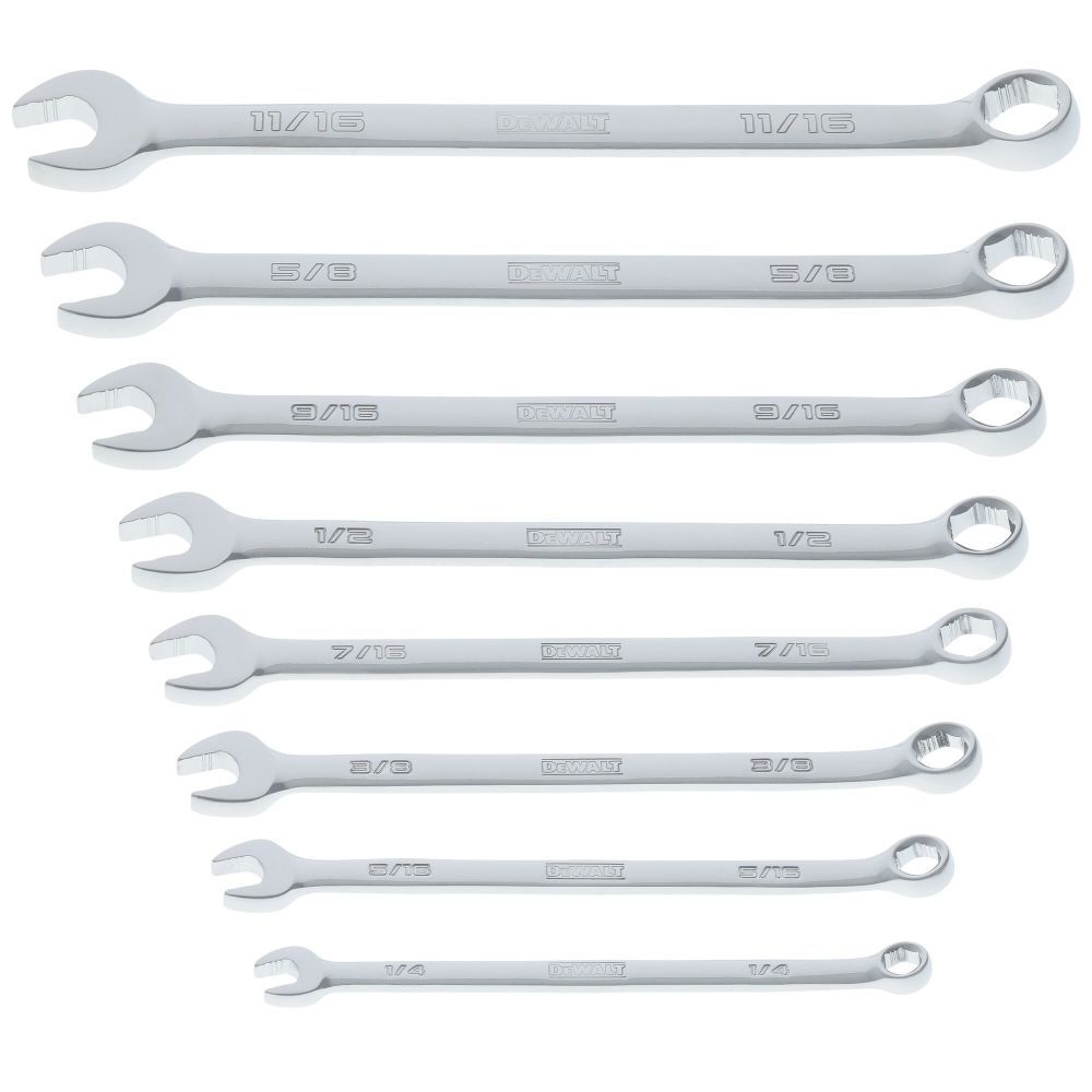 DEWALT TOUGHSERIES 8 Piece SAE Combination Wrench Set DWMT45427 Acme Tools