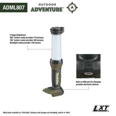 Makita Outdoor Adventure 18V LXT LED Lantern Flashlight (Bare Tool), large image number 13