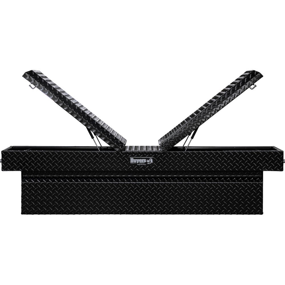 Buyers Products Company 23x20x71 Inch Gloss Black Diamond Tread Aluminum Gull Wing Truck Box, large image number 3