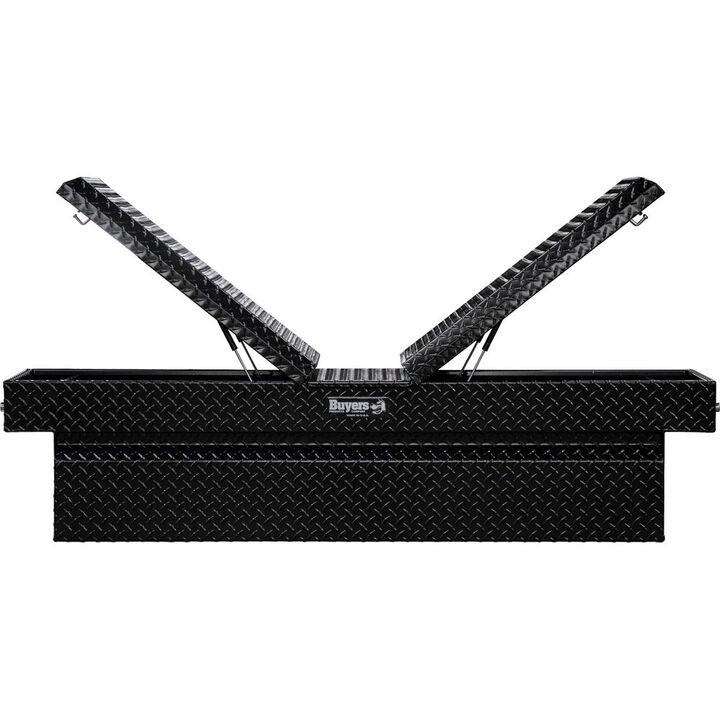 Buyers Products Company 23x20x71 Inch Gloss Black Diamond Tread Aluminum Gull Wing Truck Box, large image number 2