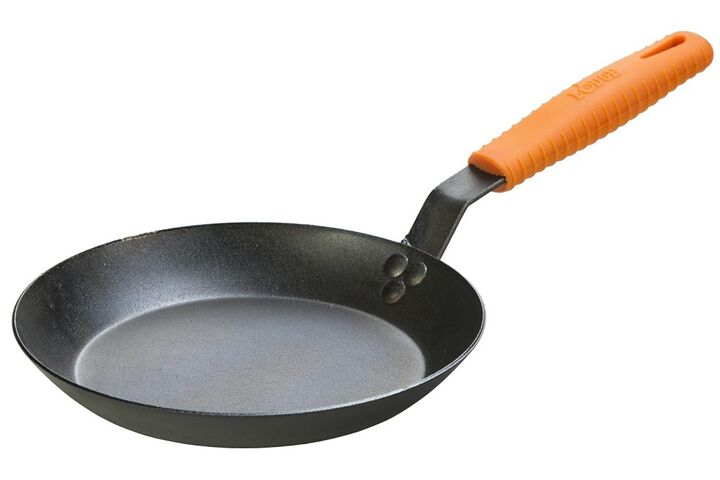 Lodge Cast Iron 10 Inch Black Carbon Steel Fry Pan with Handle Holder