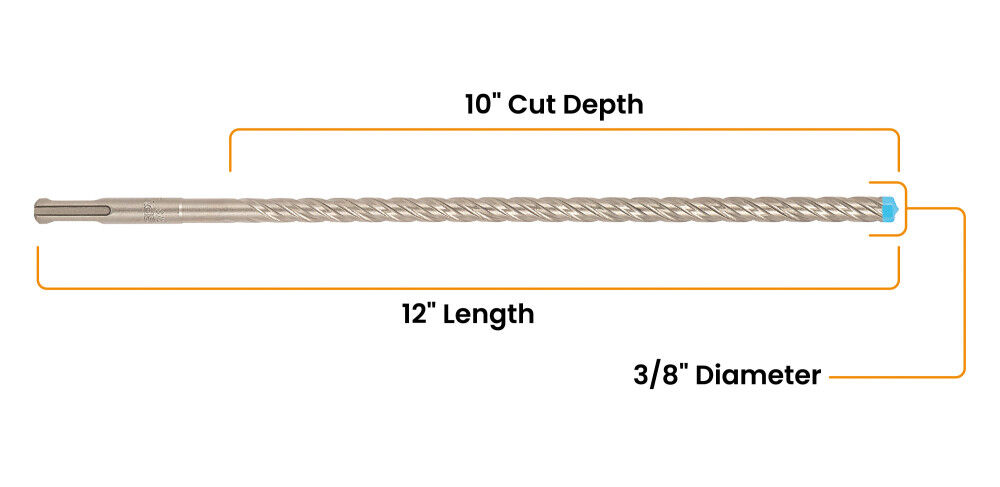Spyder 1/2 Inch x 12 Inch SDS-Plus Hammer Drill Bit, 4 Full Carbide Cutter, large image number 7