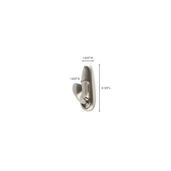 3M Command Forever Classic Brushed Nickel Large Metal Hook, large image number 1
