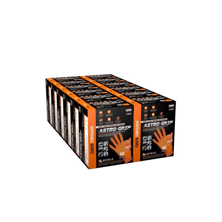SAS Safety Nitrile Disposable Gloves, Orange, Medium 40ct, large image number 5