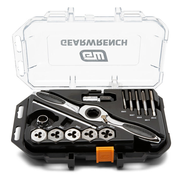 GEARWRENCH Metric Ratcheting Tap and Die Set, 15 Pieces, large image number 1