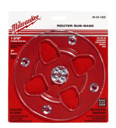 Milwaukee 7 in. Diameter 1-3/16 in. Center Hole Sub-Base - Clear