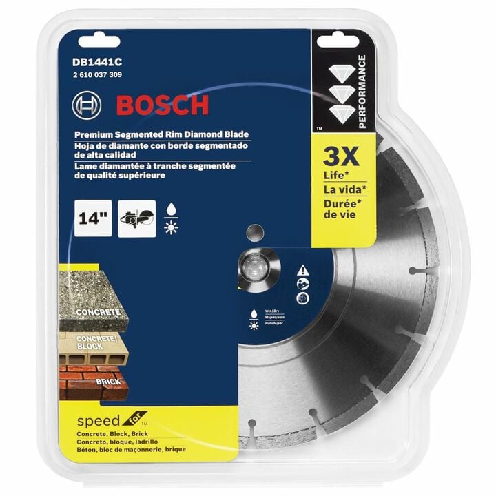 Bosch 14 Inch Premium Segmented Rim Diamond Blade for Universal Rough Cuts in General Purpose Concrete, large image number 1