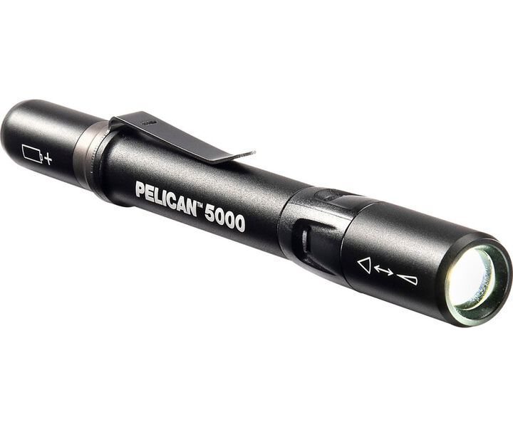 Pelican 5000 Black 223 Lumens Battery Powered LED Flashlight with Batteries