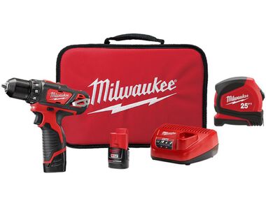 Milwaukee M12 3/8 Drill/Driver with Tape Measure Kit