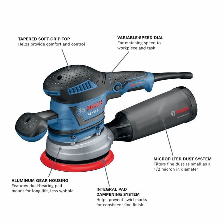 Bosch 6 Inch Random Orbit Sander/Polisher, Reconditioned, large image number 1