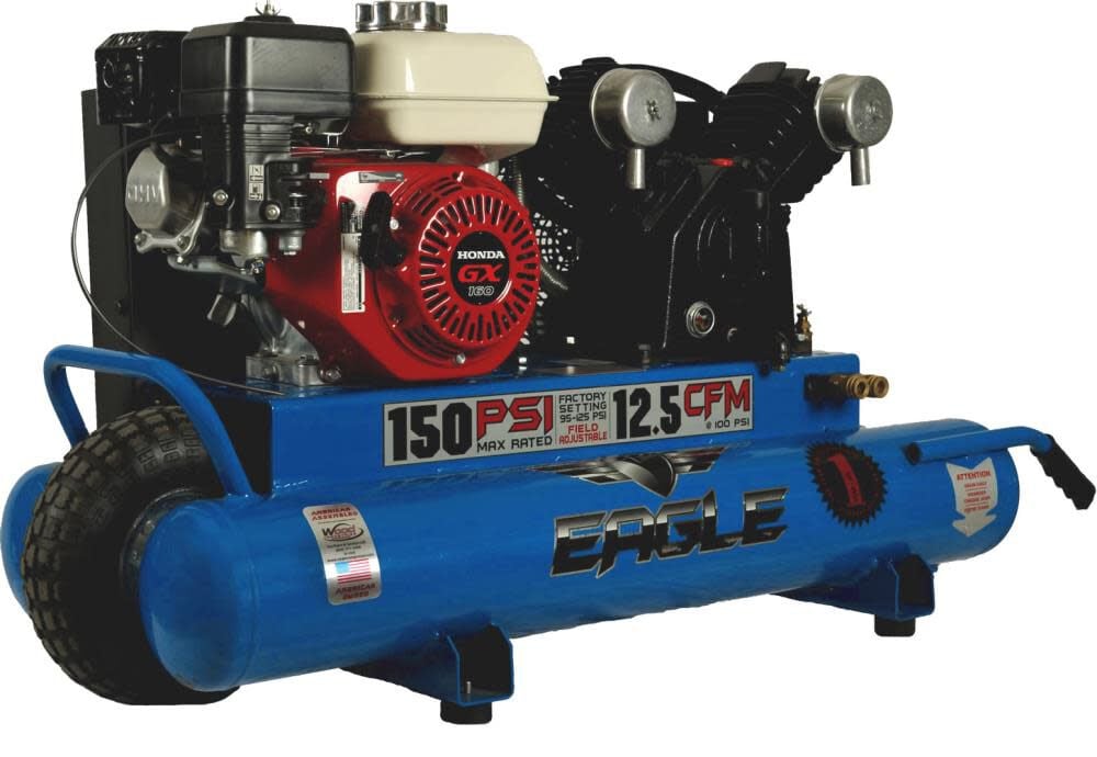 Small gas store powered air compressor