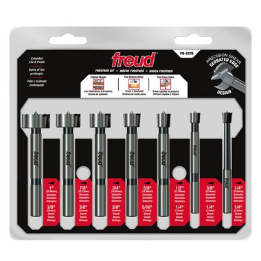 Freud 7 pcs. Precision Shear Serrated Edge Forstner Drill Bit Set 1/4 In. to 1- Inch, large image number 0
