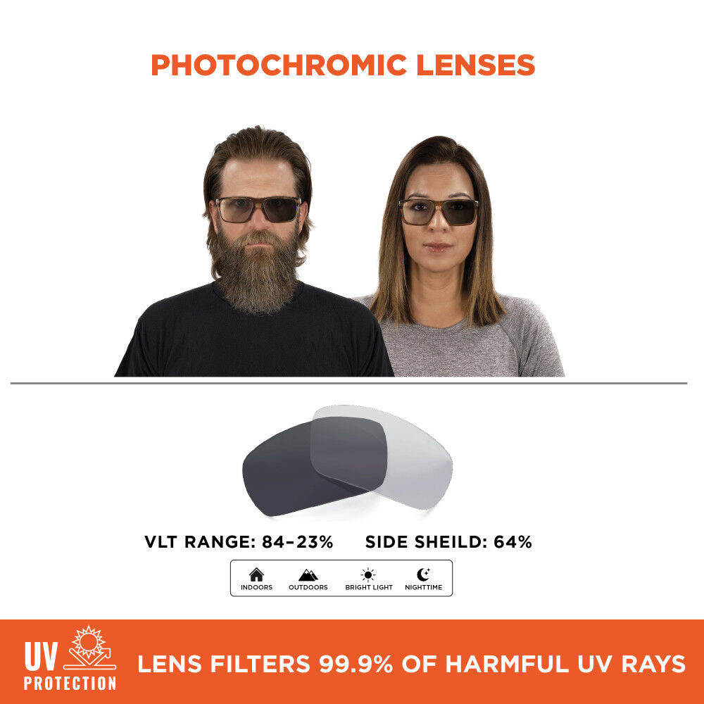 Ergodyne SIXTEN Skullerz Photochromic Safety Glasses, large image number 7