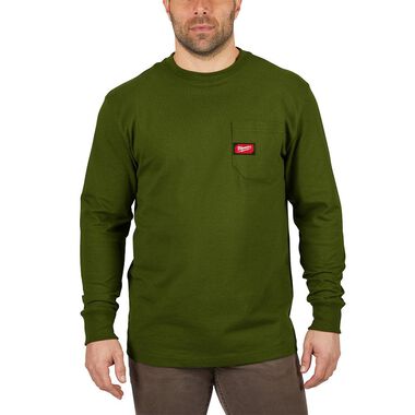 Milwaukee Heavy Duty Green Pocket Long Sleeve T-Shirt - 2X, large image number 4