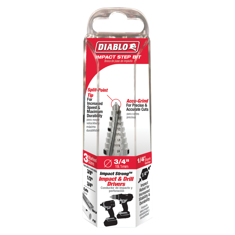 Diablo DSD0750S09 Impact Step Drill Bit 9 Steps 3/8\