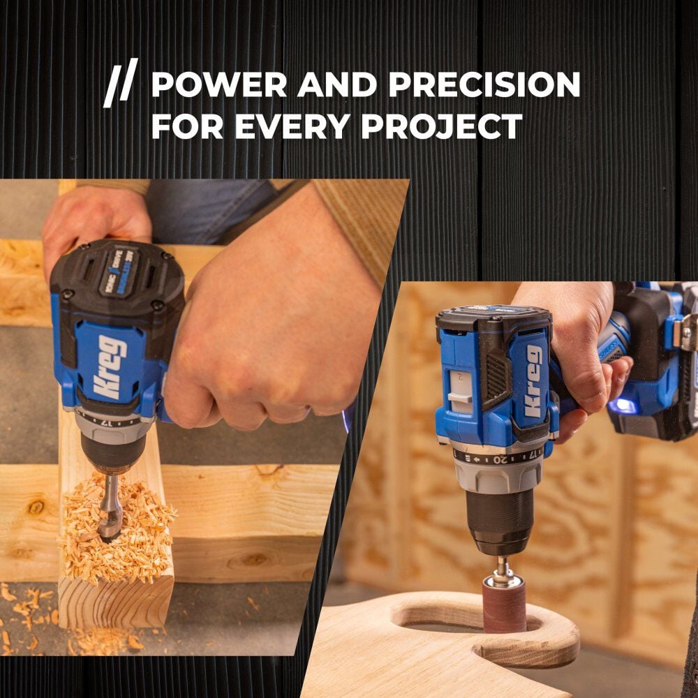 Kreg 20V Ionic Drive 1/2 Inch Compact Drill & 1/4 Inch Compact Impact Driver (Bare Tool) Bundle, large image number 5
