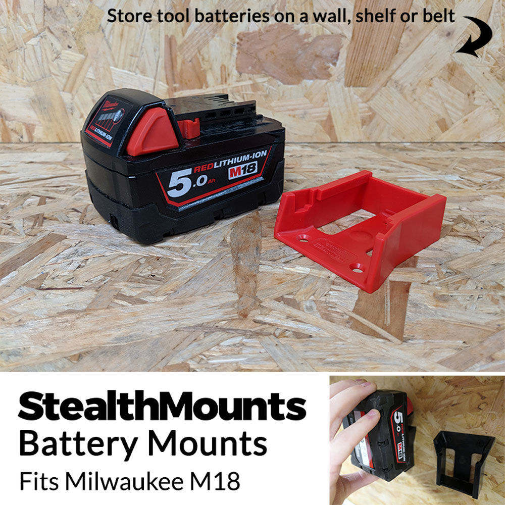 Stealthmounts Battery Mount Milwaukee M18 Red 6pk, large image number 3