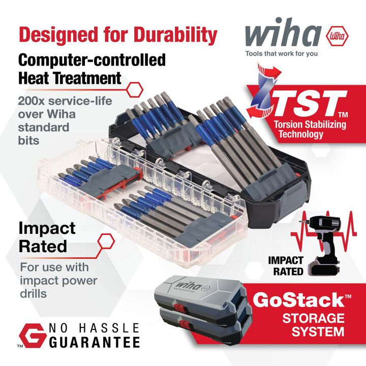 Wiha TerminatorBlue Impact Bit Set, 24 Pieces, large image number 2