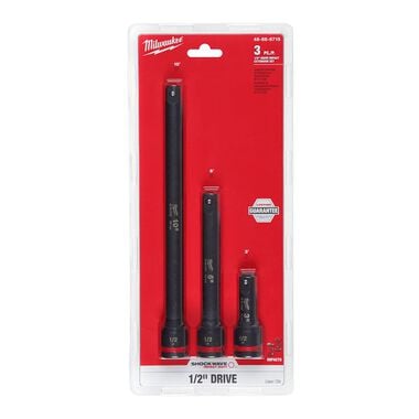 Milwaukee SHOCKWAVE Impact Duty 1/2inch Drive Extension Set 3pc