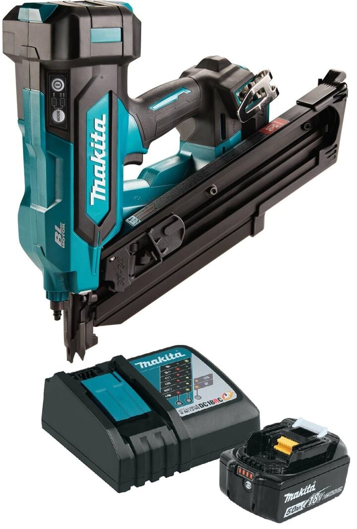 Makita 18V LXT Lithium-Ion Cordless 30 Clipped Head 3-1/2 Inch Framing Nailer (Tool Only) & 5.0 Lithium-Ion Battery and Charger Starter Pack Bundle