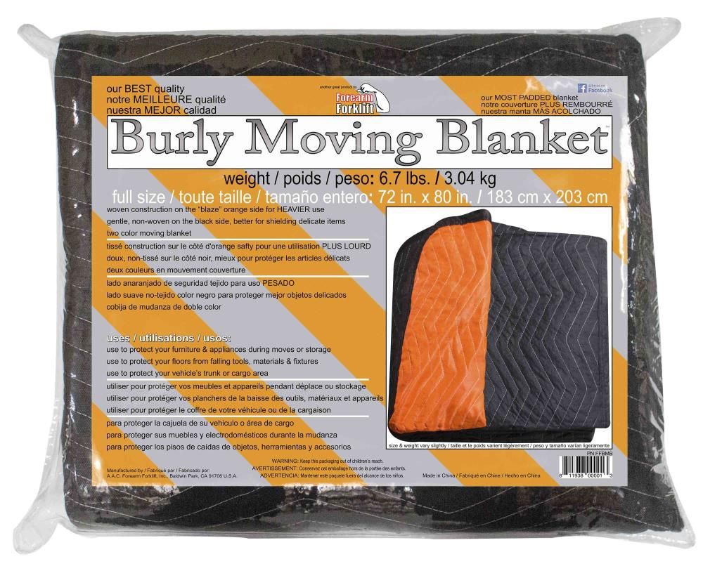 Forearm Forklift Moving Blanket - 72 In. x 80 In. Heavy Weight - 2 Color, large image number 2
