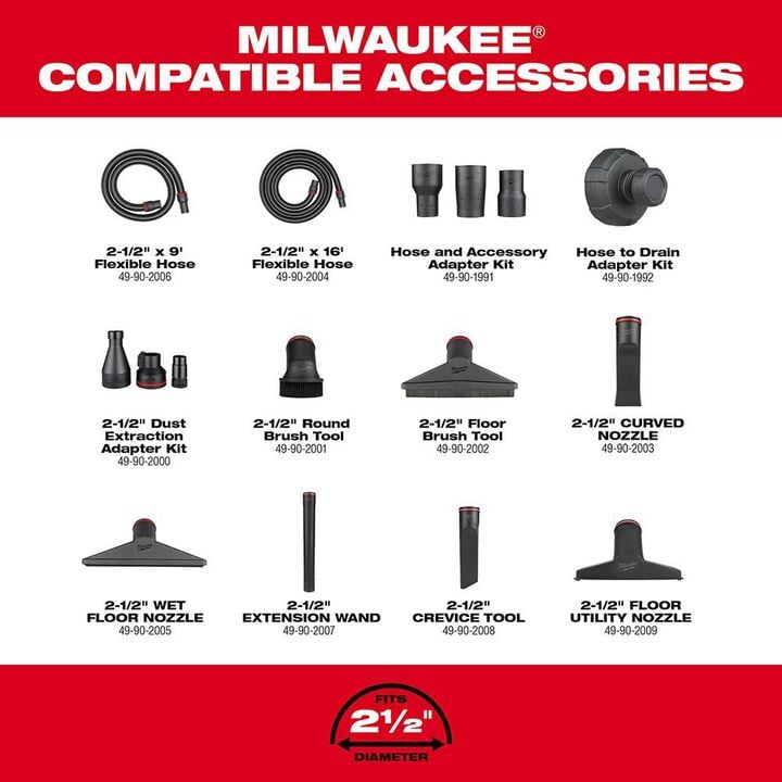 Milwaukee M18 FUEL Vacuum Kit 12 Gallon 36V Wet/Dry, large image number 8