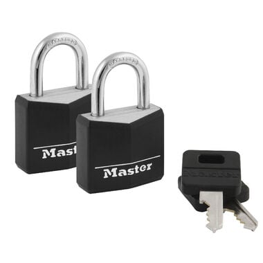 Master Lock Padlock 1 3/16in Keyed Alike Covered Solid Body 2pk
