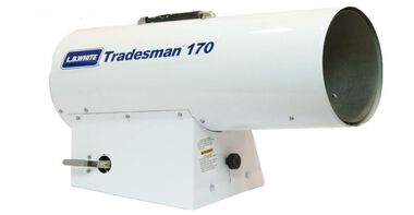 LB White Tradesman Forced Air Open Flame LP 170K BTU heater