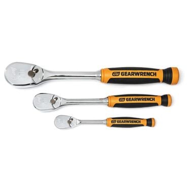 GEARWRENCH 3 Piece 1/4in 3/8in and 1/2in 90 Tooth Dual Material Ratchet Set