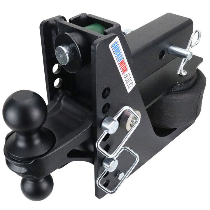 Shocker Hitch 14K 2 1/2 Inch Max Black Air Receiver Hitch & Black Combo Ball Mount with 2 Inch & 2 5/16 Inch Hitch Balls, large image number 0