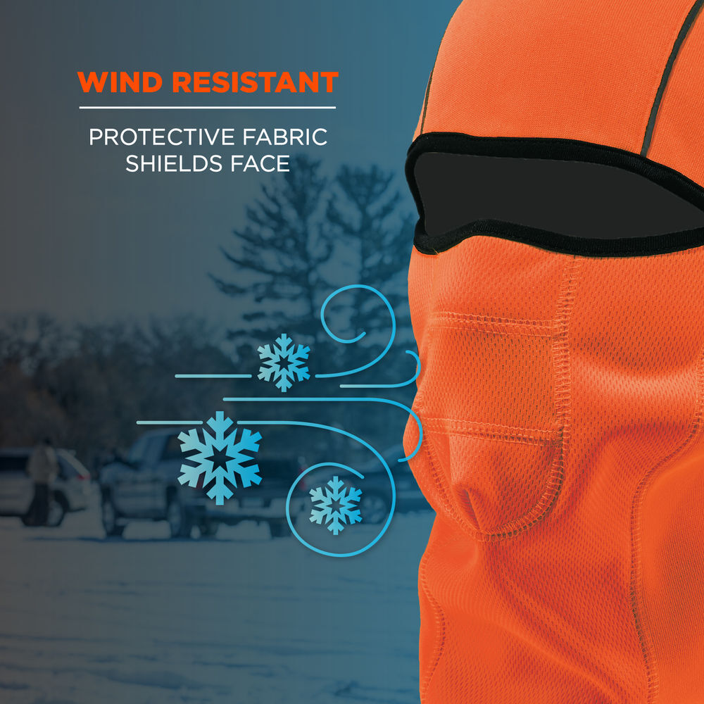 Ergodyne 6823 Hinged Balaclava Face Mask Orange, large image number 3