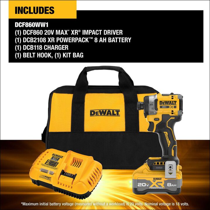 DEWALT 20V MAX XR 3-Speed 1/4 Inch High Torque Impact Driver Kit, large image number 2
